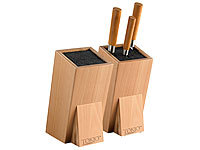 TokioKitchenWare 2er-Set Universal-Messerblöcke aus Holz mit Borsteneinsatz; Küchenmesser-Sets Küchenmesser-Sets Küchenmesser-Sets 
